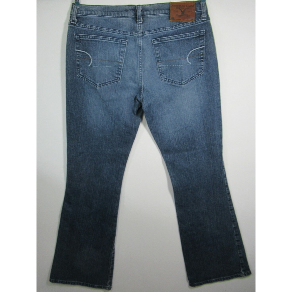Vintage Y2K American Eagle Boot Cut Jeans Women 6 Low Rise Blue Loose Fit